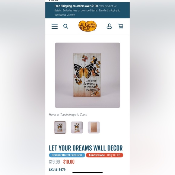 In Search Of - this butterfly picture sign from Cracker Barrel store. - Picture 1 of 2